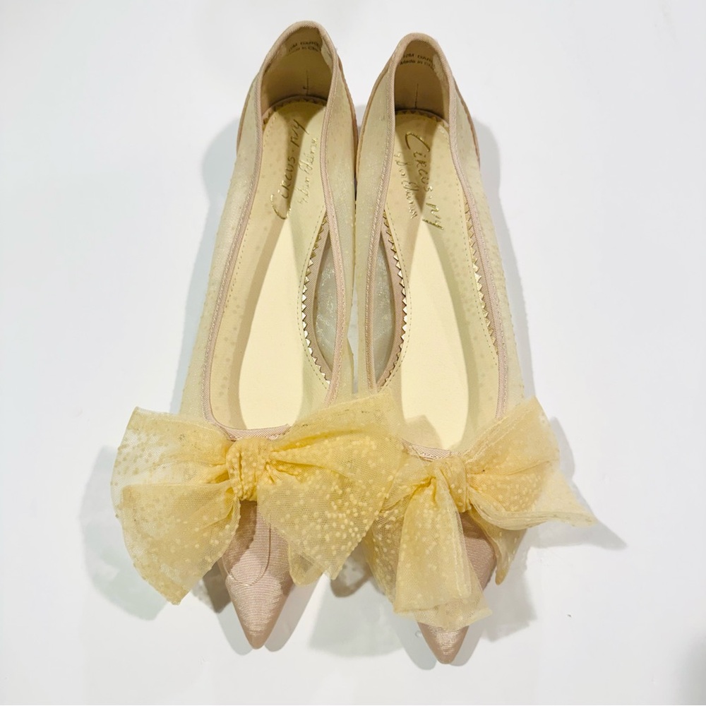 Circus NY by Sam Edelman Darcey Elegant Cream Bow Flats Size 8 - Picture 8 of 15